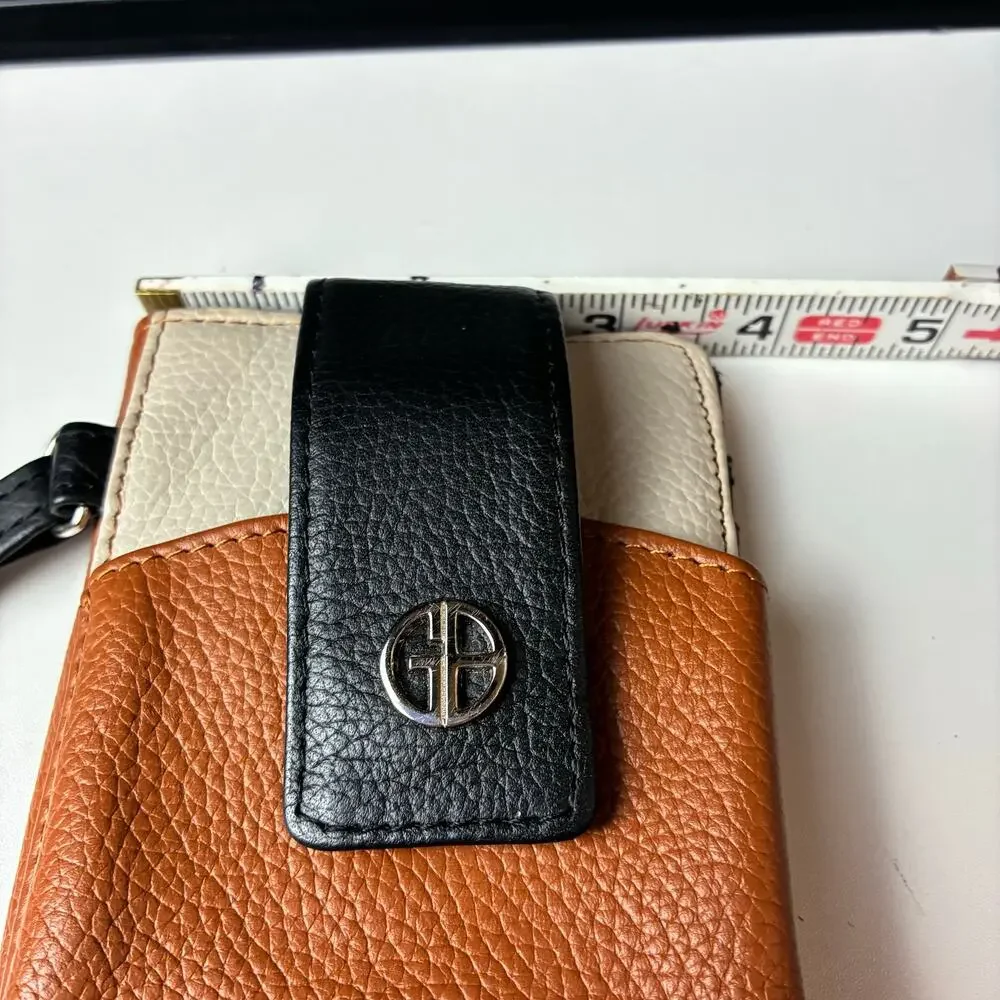 Giani Bernini Softy Leather Mini Phone Wallet Tricolor Preppy Classic Old Money